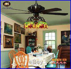 Makenier Vintage Tiffany Style 5 Light Dragonfly Downlight Ceiling