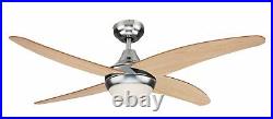 105 cm 41 ACHILIA ceiling fan with light kit and remote control nickel & pine