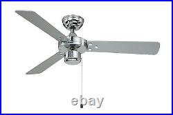 107 cm Ceiling fan with Light Kit 3 Lamp Spots Cyrus Chrome Indoor Fan 3 Speeds