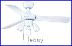 107 cm Ceiling fan with Light Kit 3 Lamp Spots Cyrus White Indoor Fan 3 Speeds