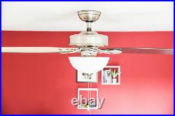 132cm 52 indoor ceiling fan with bowl light kit Hunter Builder Deluxe Chrome