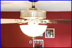 132cm 52 indoor ceiling fan with bowl light kit Hunter Builder Deluxe Chrome