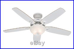 132cm 52 indoor ceiling fan with bowl light kit Hunter Builder Deluxe White