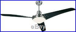 142 cm 56 ceiling fan with light kit and remote control MIRAGE Chrome & Black