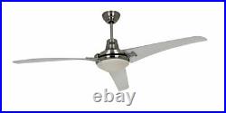 142 cm 56 ceiling fan with light kit and remote control MIRAGE Chrome / Clear