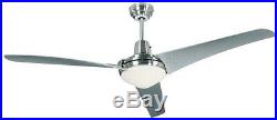 142 cm 56 ceiling fan with light kit and remote control MIRAGE Chrome / Silver