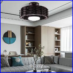 22 Modern Flush Mount Ceiling Fan with LED Light Kit Remote Reversible Function