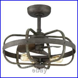 23 in. Indoor/Outdoor Artisan Iron Dual Mount Ceiling Fan with Light Kit