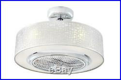 24 Chrome LED Indoor Ceiling Fan Fandelier with Light Kit