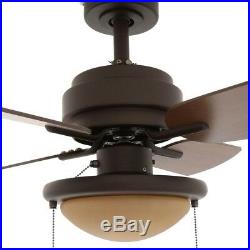 24 Short Blades Indoor Home Room Oil-Rubbed Ceiling Fan with Light Kit Bronze