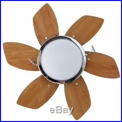 24 in. Chrome Ceiling Fan With Light Kit For Small Room 6-blades Reversible