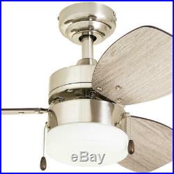 30 Brushed Nickel LED Indoor Ceiling Fan with Light Kit