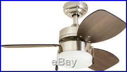 30 Brushed Nickel LED Indoor Ceiling Fan with Light Kit