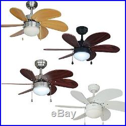 30 Inch Ceiling Fan with Light Kit Oil Rubbed Bronze, Satin Nickel or White