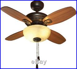 32 In Dark Oil Rubbed Bronze Indoor Downrod Close Mount Ceiling Fan Light Kit