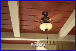 32 In Dark Oil Rubbed Bronze Indoor Downrod Close Mount Ceiling Fan Light Kit