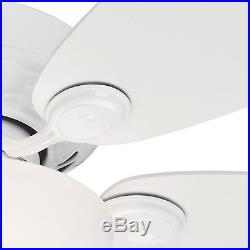 34 Hunter Casual Small Room Ceiling Fan Snow White Finish with Light Kit