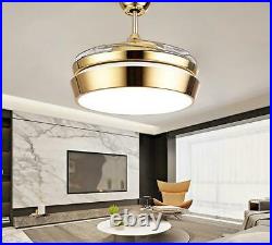 42 Ceiling Fan Light Chandelier with LED Kit Retractable Blades Remote Control