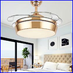 42 Ceiling Fan Light Chandelier with LED Kit Retractable Blades Remote Control