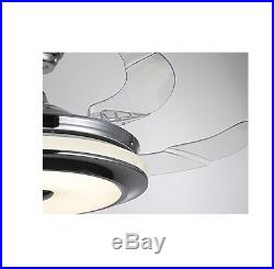 42'' Ceiling Fan Retractable Blades Remote Control Light Kit Modern Chandelier