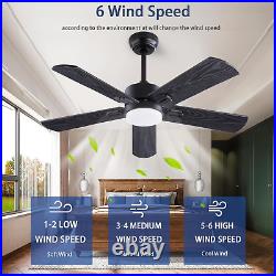 42 Ceiling Fan with Light and Remote, Farmhouse 5 Blades Quiet Reversible DC Mot