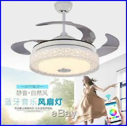 42 Ceiling Fan withLED Light Kit and Bluetooth Speaker 7-color Dimming Mute Lamps