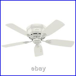 42 Fresh White LED Indoor Flush Ceiling Fan with Light Kit