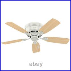 42 Fresh White LED Indoor Flush Ceiling Fan with Light Kit