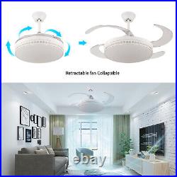 42 LED Fan Ceiling Lamp Crystal Invisible Fan Chandelier LED Light With Remote