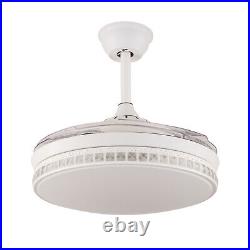 42 LED Fan Ceiling Lamp Crystal Invisible Fan Chandelier LED Light With Remote