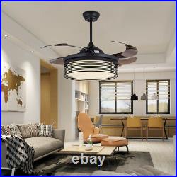 42'' Modern Ceiling Fan Light LED Reversal Remote Control With Light Kit Lamp