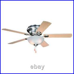 42 Satin Nickel LED Indoor Ceiling Fan with Light Kit