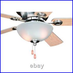 42 Satin Nickel LED Indoor Ceiling Fan with Light Kit