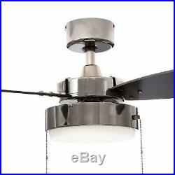 42 in. Gun Metal Small Room Ceiling Fan With Light Kit Reversible Blades Quiet
