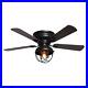42 in. Indoor Low Profile Black Ceiling Fan with Light Kit by Parrot Uncle