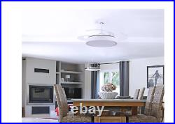 42 in. With Light Kit and Remote Control LED White Retractable Ceiling Fan