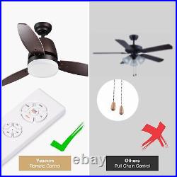 42 inch Ceiling Fan with LED Light Kit 3 Blades Remote Control Indoor