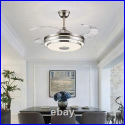 42Bluetooth Invisible Ceiling Fan LED Light Kit Chandelier with Music Player Lamp