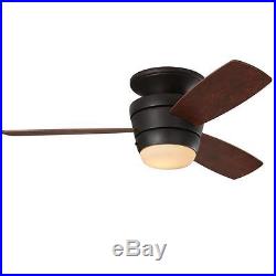 44 3-Blade Ceiling Fan With Light Kit And Remote Oil-Rubbed Bronze Flush Mount