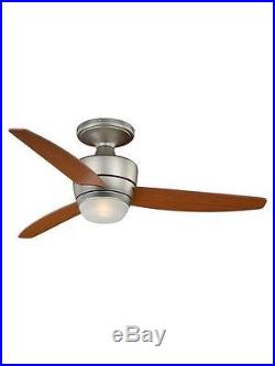 44 Brushed Nickel 1 Light Indoor Ceiling Fan with Light Kit