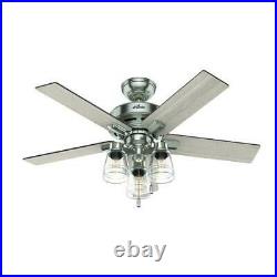 44 Brushed Nickel LED Indoor Ceiling Fan with Light Kit
