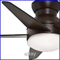 44 Casablanca Low Profile Ceiling Fan Brushed Cocoa with Cased White Light Kit