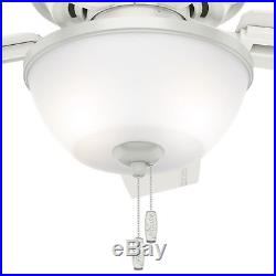 44 Hunter Fresh White Ceiling Fan with LED Bowl Light Kit, 5-Blades