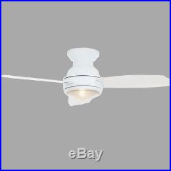 44 Inch Indoor White Ceiling Fan with Light Kit Remote Control Electric Blades
