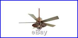 44 Rustic Copper 5 Blade Ceiling Fan Reversible Motor 3 Speed Glove Kit Light