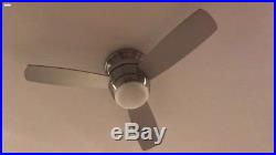 44-in Brush Nickel Flush Mount Indoor Ceiling Fan with LED Light Kit