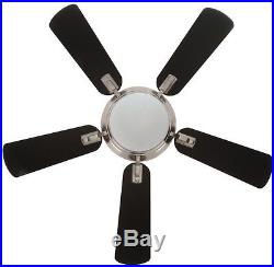 44 in. Brushed Nickel Indoor Ceiling Fan Reversible Blade Light Kit Remote Small