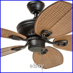 44-in Oil Rubbed Bronze Indoor Outdoor Ceiling Fan with Light Kit CloseMount Fan