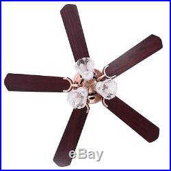 48 5 Blades Ceiling Fan 3 Light 3 Speed Kit Antique Reversible Remote Control