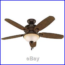 48 Brushed Cocoa 3 Light Indoor Ceiling Fan with Light Kit Reversible Blades